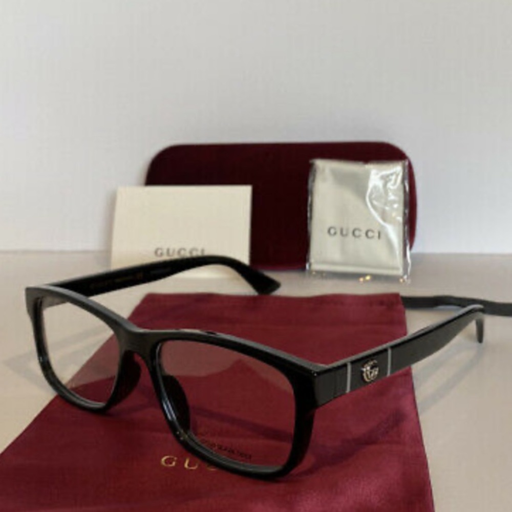 NWT GUCCI GG0640OA 001 Black Eyeglasses